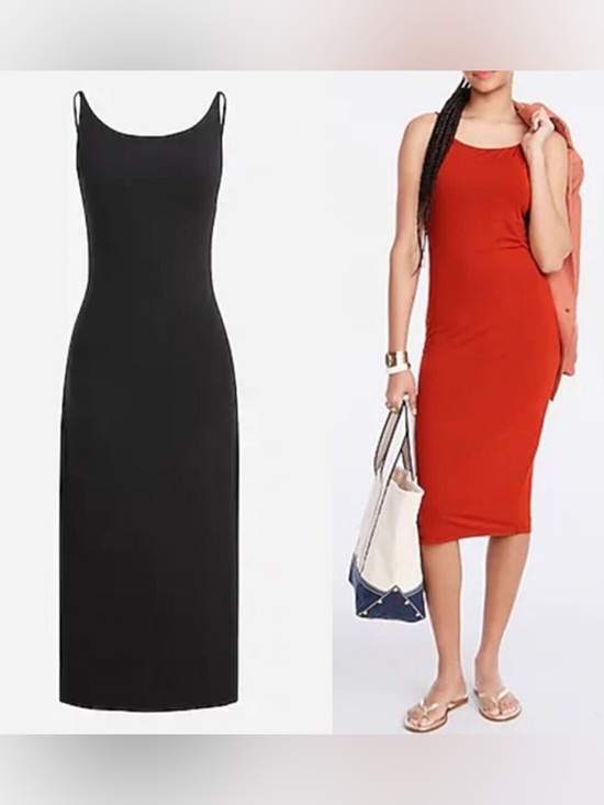J. Crew Dresses & Skirts - J.crew FormKnit Spaghetti Strap 90s Midi Dress  Size M Double Layered  NWT
